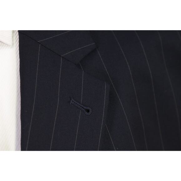 Jos A Bank Signature Navy Blue Pinstripe 2-Btn Wool Suit 50R - Picture 5 of 8